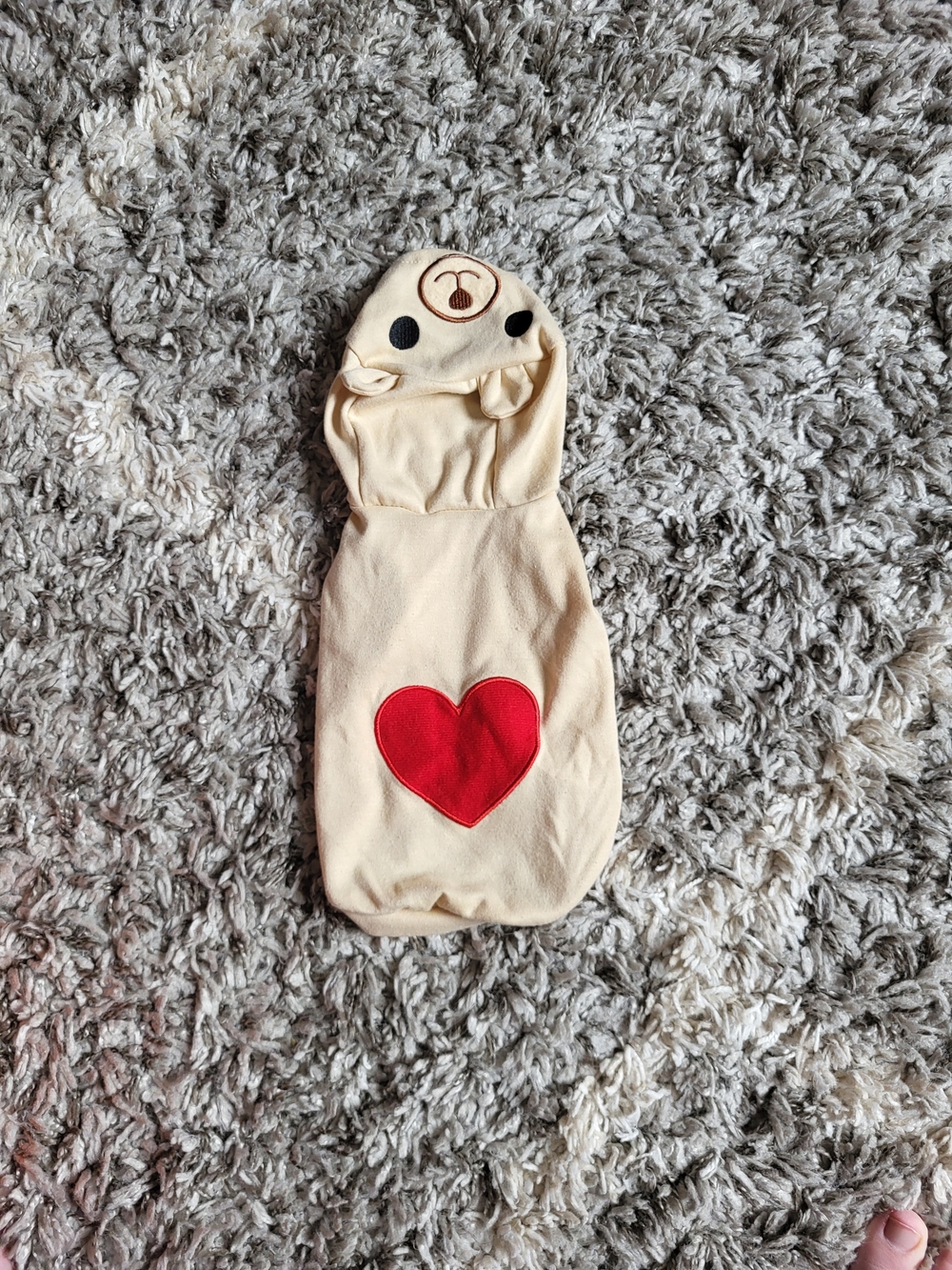 Small Pets Beige Heart Hoodie Pet Costume